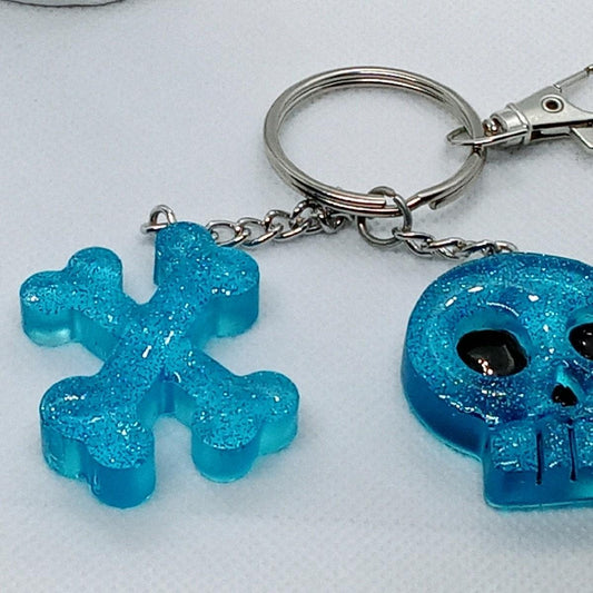 Glitter Skull & Crossbone Keychain