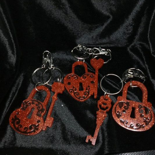 Lover's Lock & Key Keychains