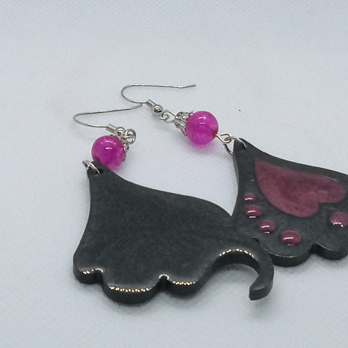 Pink Butterfly Wing Earrings