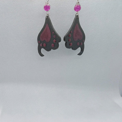 Pink Butterfly Wing Earrings